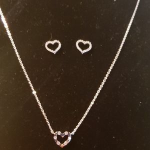 White gold dipped Earring and Necklace set